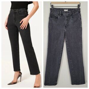 Good American Good Legs Straight Jeans Black Stretch GS419TFT Size 28